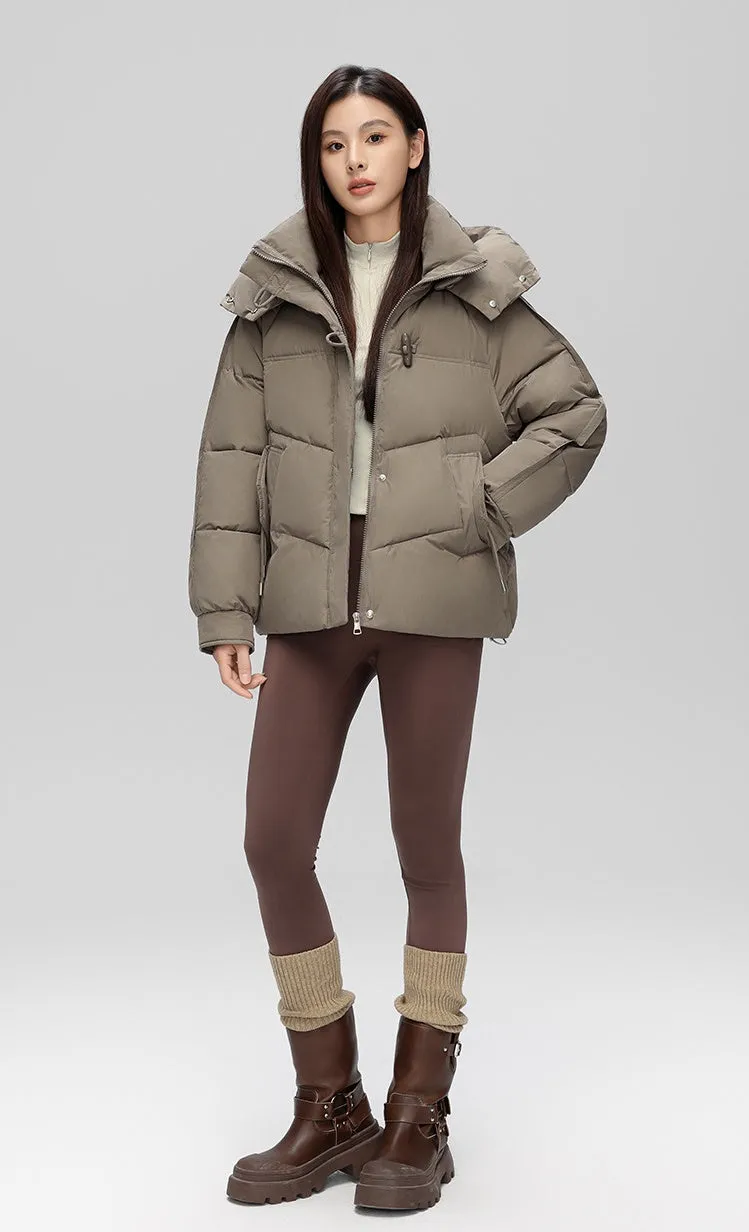 Thickened Quilted Puffer Jacket with Toggle Button