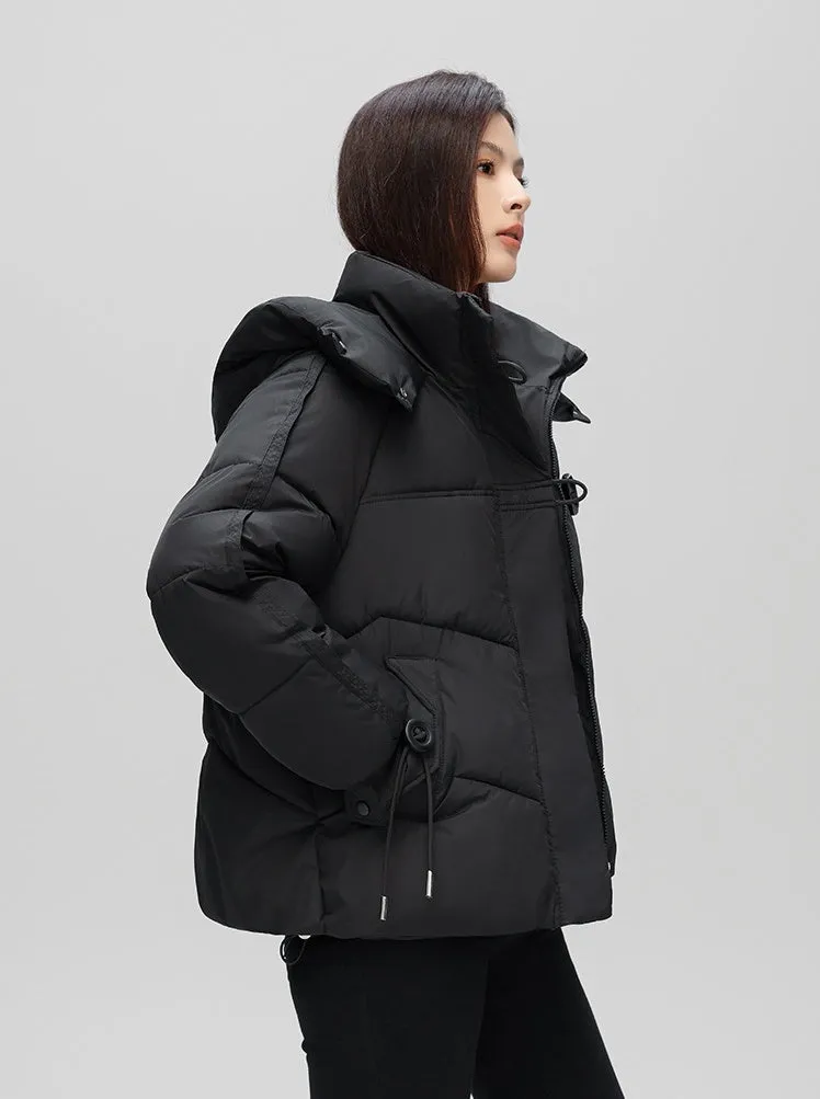 Thickened Quilted Puffer Jacket with Toggle Button