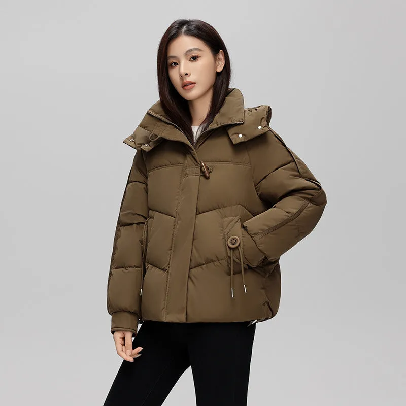 Thickened Quilted Puffer Jacket with Toggle Button