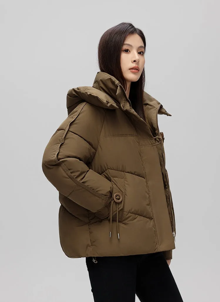 Thickened Quilted Puffer Jacket with Toggle Button