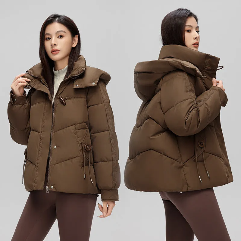 Thickened Quilted Puffer Jacket with Toggle Button