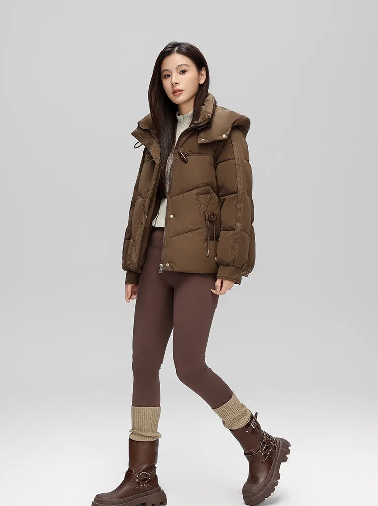 Thickened Quilted Puffer Jacket with Toggle Button