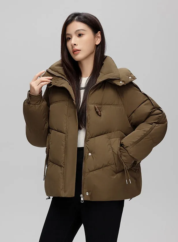 Thickened Quilted Puffer Jacket with Toggle Button