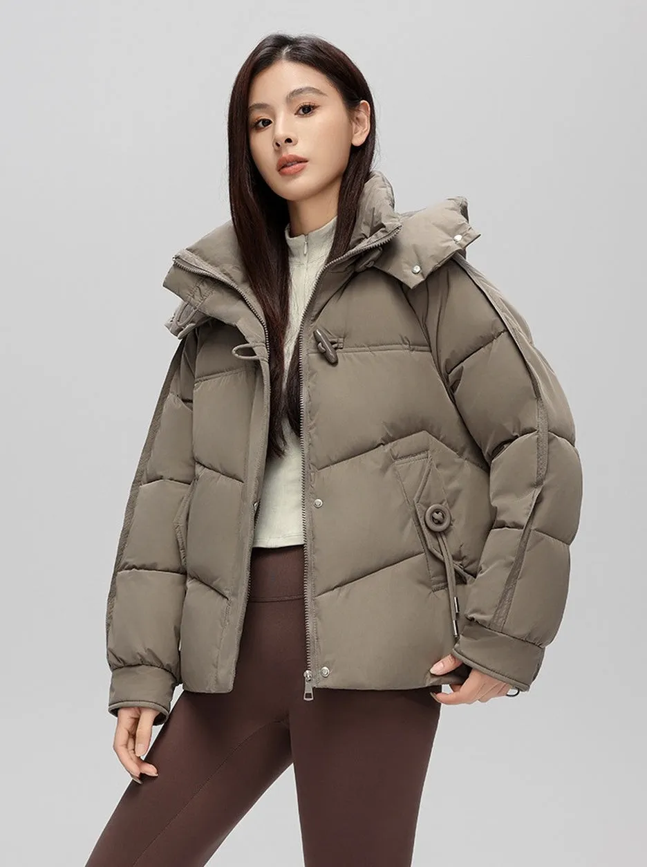 Thickened Quilted Puffer Jacket with Toggle Button