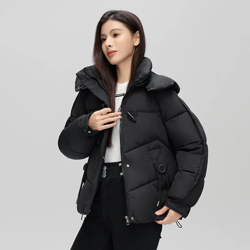 Thickened Quilted Puffer Jacket with Toggle Button