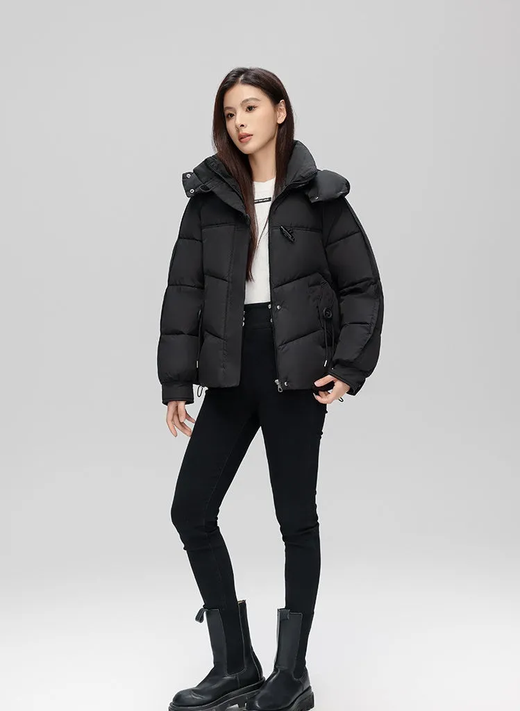 Thickened Quilted Puffer Jacket with Toggle Button
