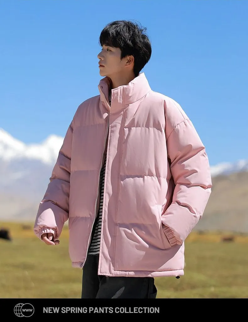 Thickened Windproof Puffer Jacket for Trendy Men's Fashion