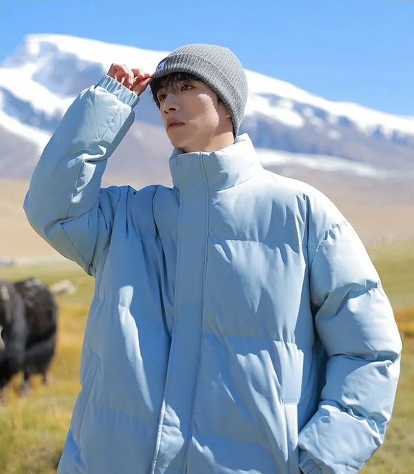 Thickened Windproof Puffer Jacket for Trendy Men's Fashion