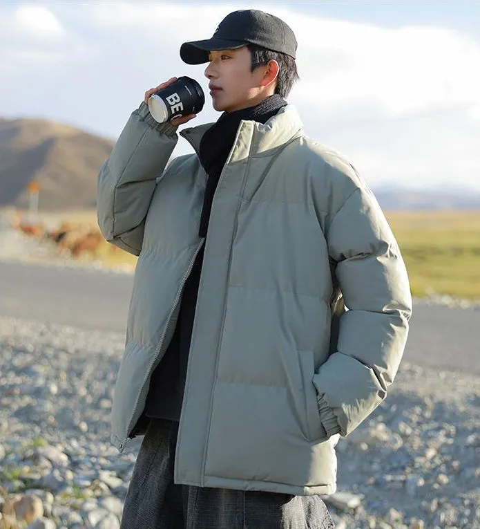 Thickened Windproof Puffer Jacket for Trendy Men's Fashion