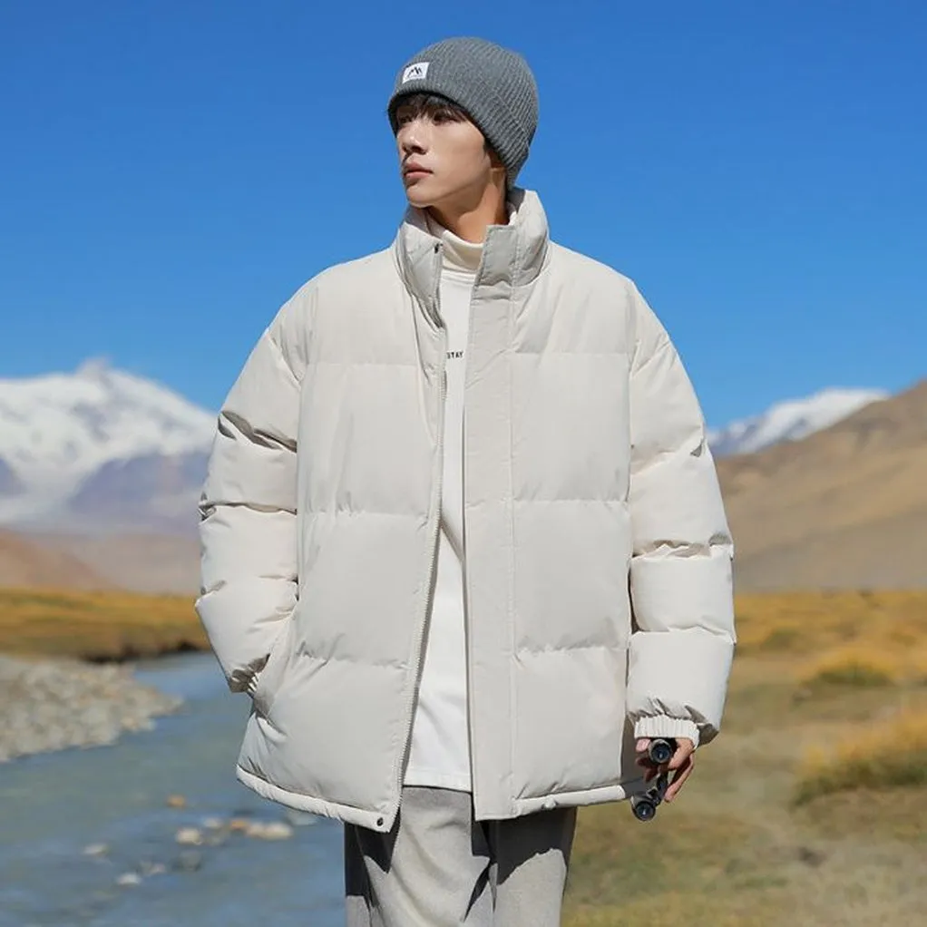Thickened Windproof Puffer Jacket for Trendy Men's Fashion