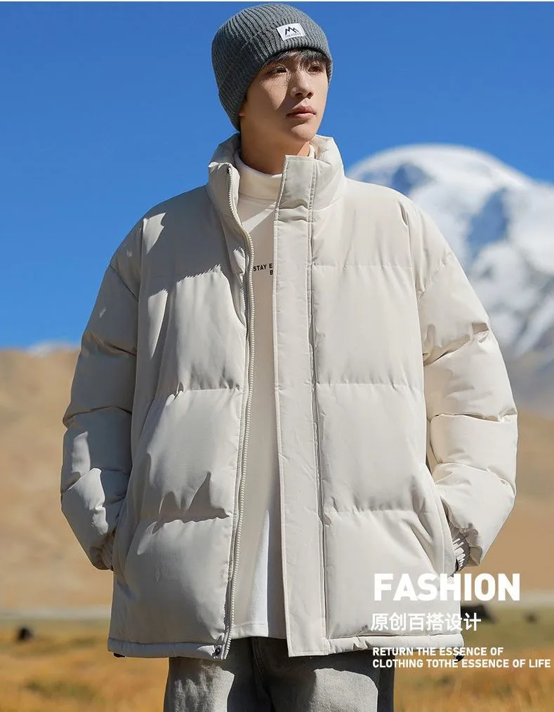 Thickened Windproof Puffer Jacket for Trendy Men's Fashion