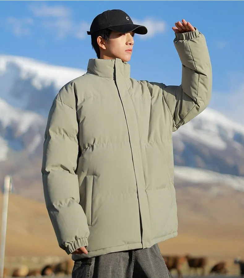 Thickened Windproof Puffer Jacket for Trendy Men's Fashion