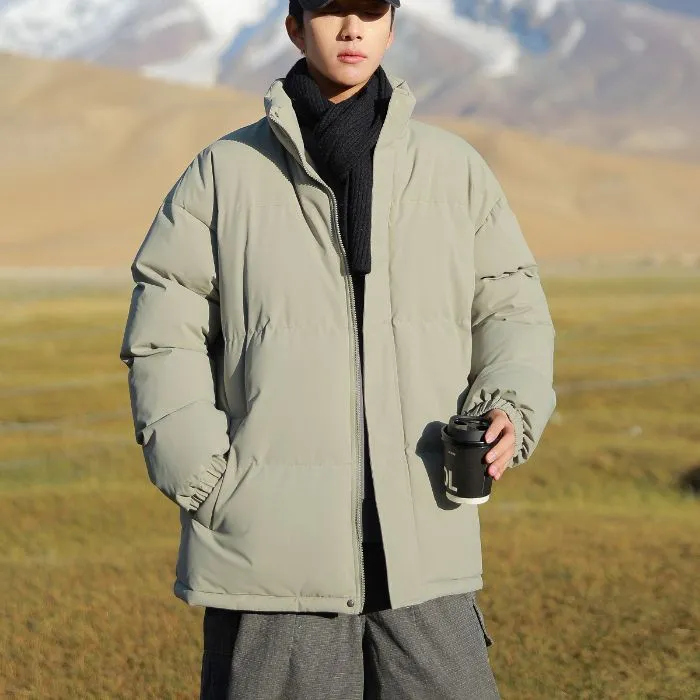Thickened Windproof Puffer Jacket for Trendy Men's Fashion