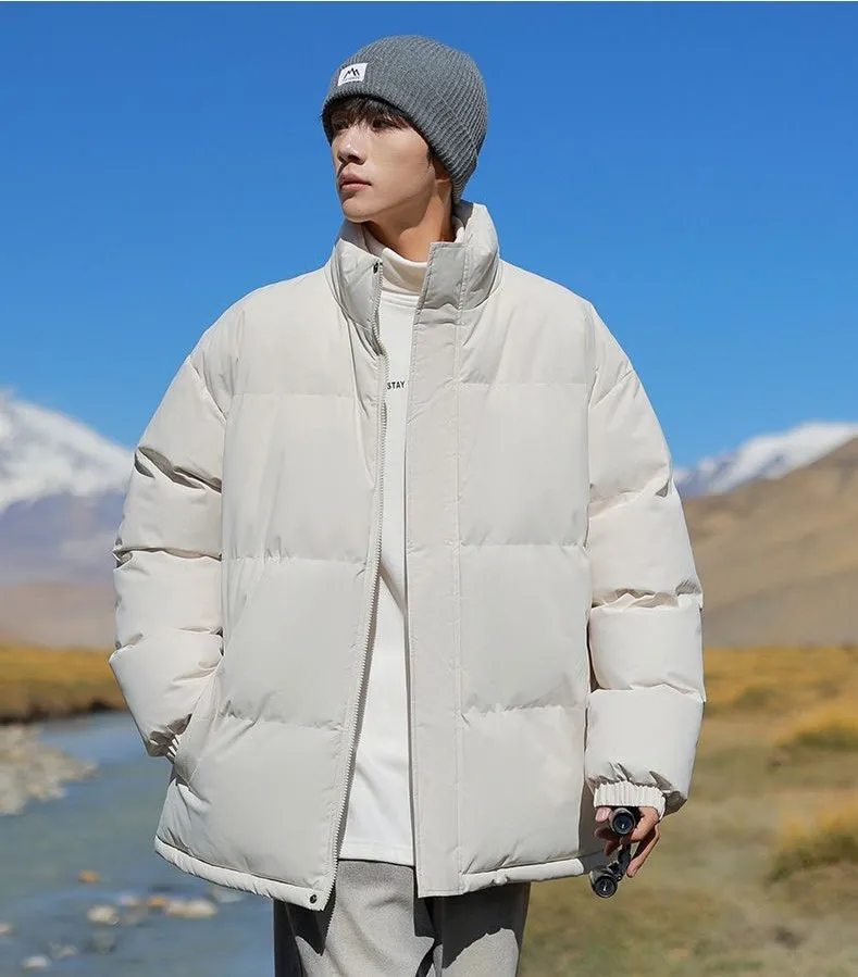 Thickened Windproof Puffer Jacket for Trendy Men's Fashion
