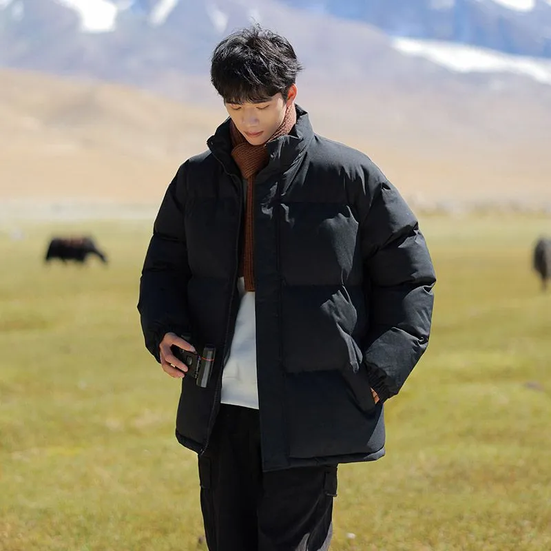 Thickened Windproof Puffer Jacket for Trendy Men's Fashion