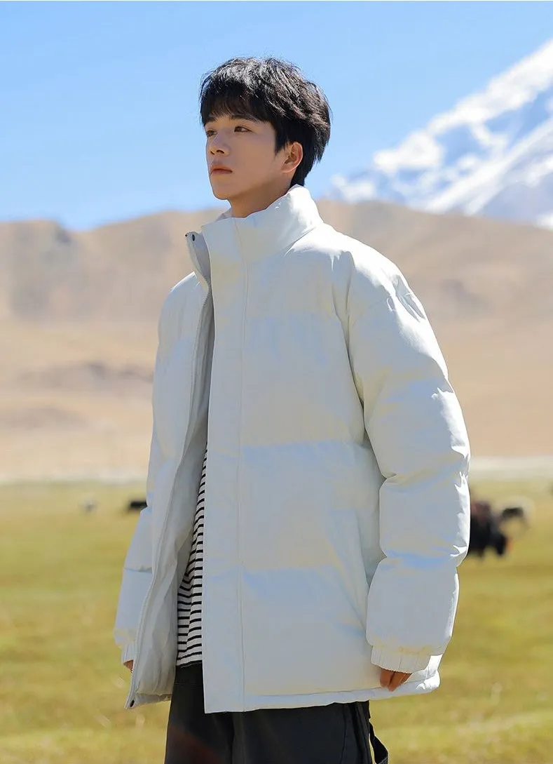 Thickened Windproof Puffer Jacket for Trendy Men's Fashion