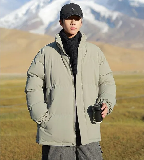 Thickened Windproof Puffer Jacket for Trendy Men's Fashion