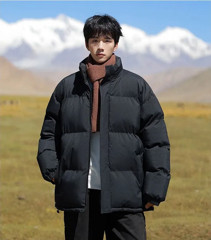 Thickened Windproof Puffer Jacket for Trendy Men's Fashion