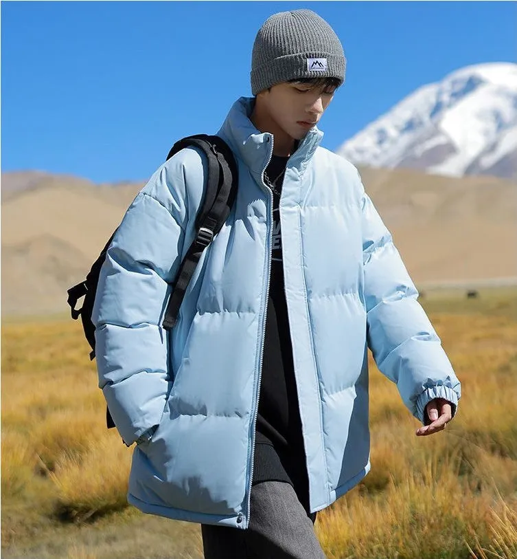 Thickened Windproof Puffer Jacket for Trendy Men's Fashion