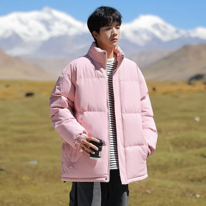 Thickened Windproof Puffer Jacket for Trendy Men's Fashion