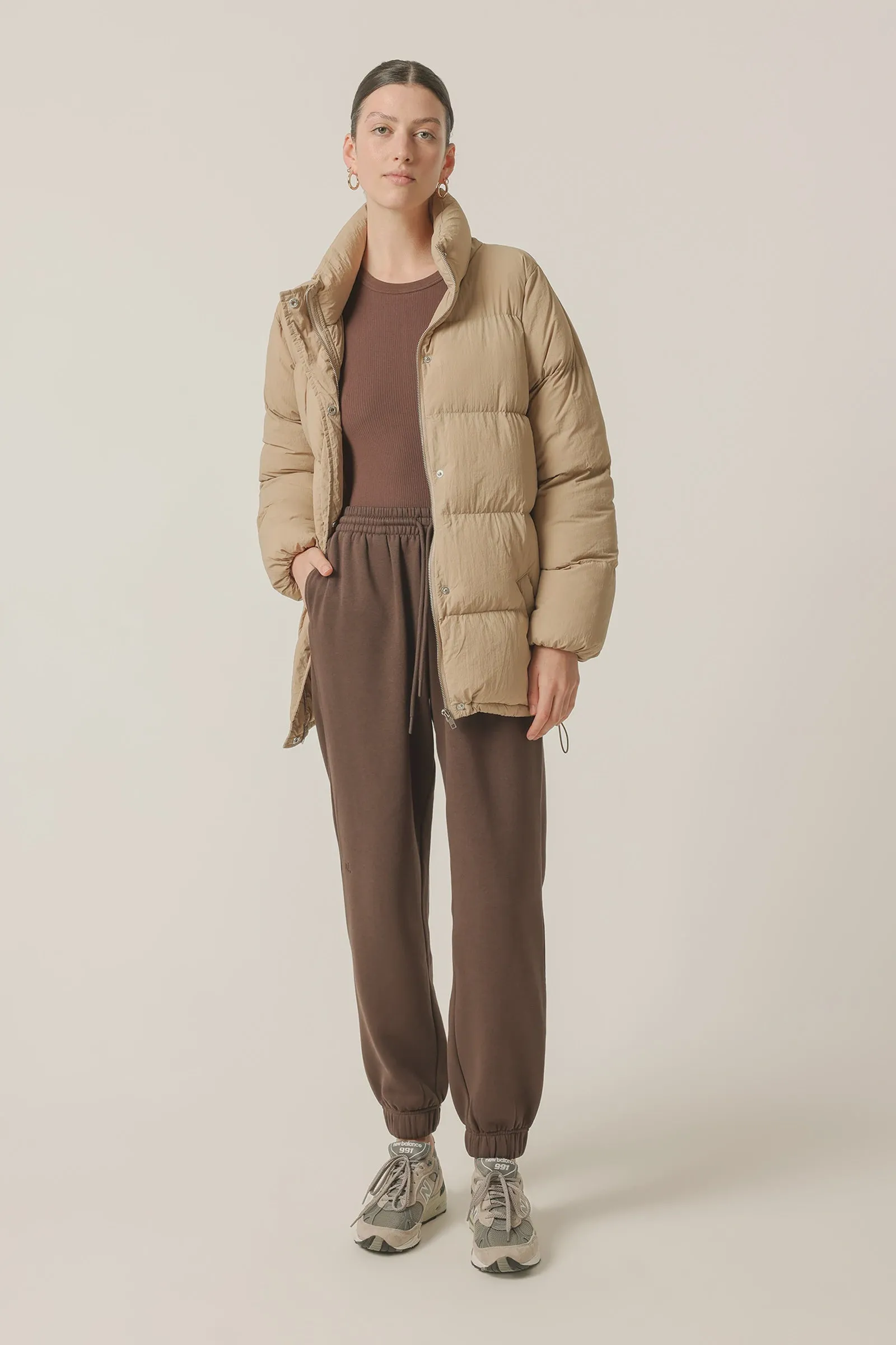 Topher Longline Puffer Sepia