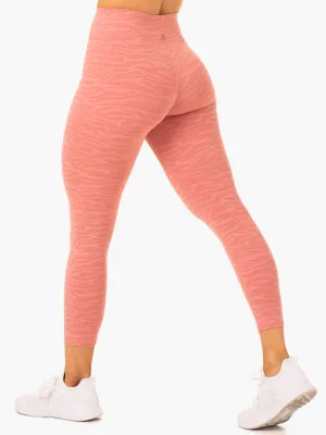 Transform High Waisted Leggings - Pink Zebra