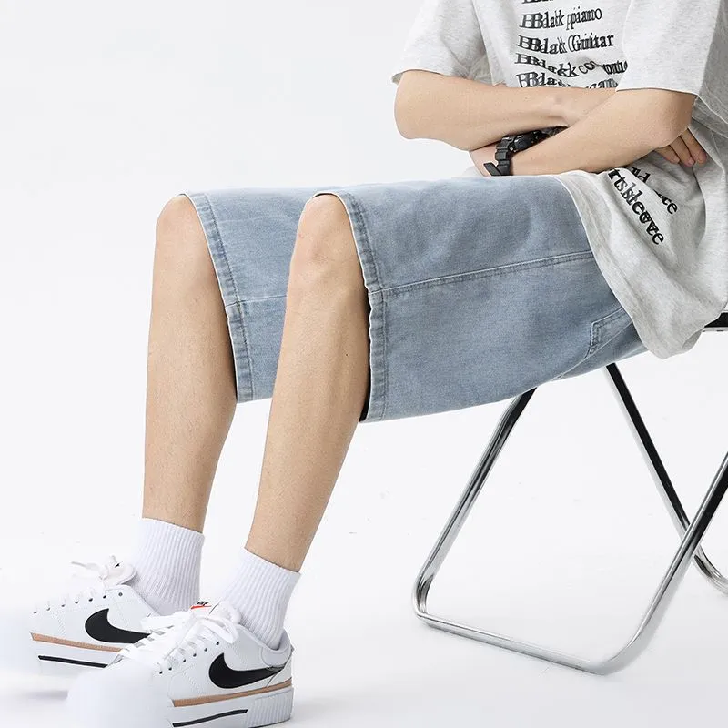 Trendy Straight-leg Denim Shorts for a Cool Casual Look