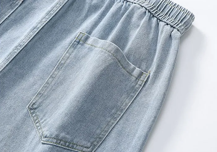 Trendy Straight-leg Denim Shorts for a Cool Casual Look
