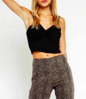Twist Front Thick Strap Crop Top