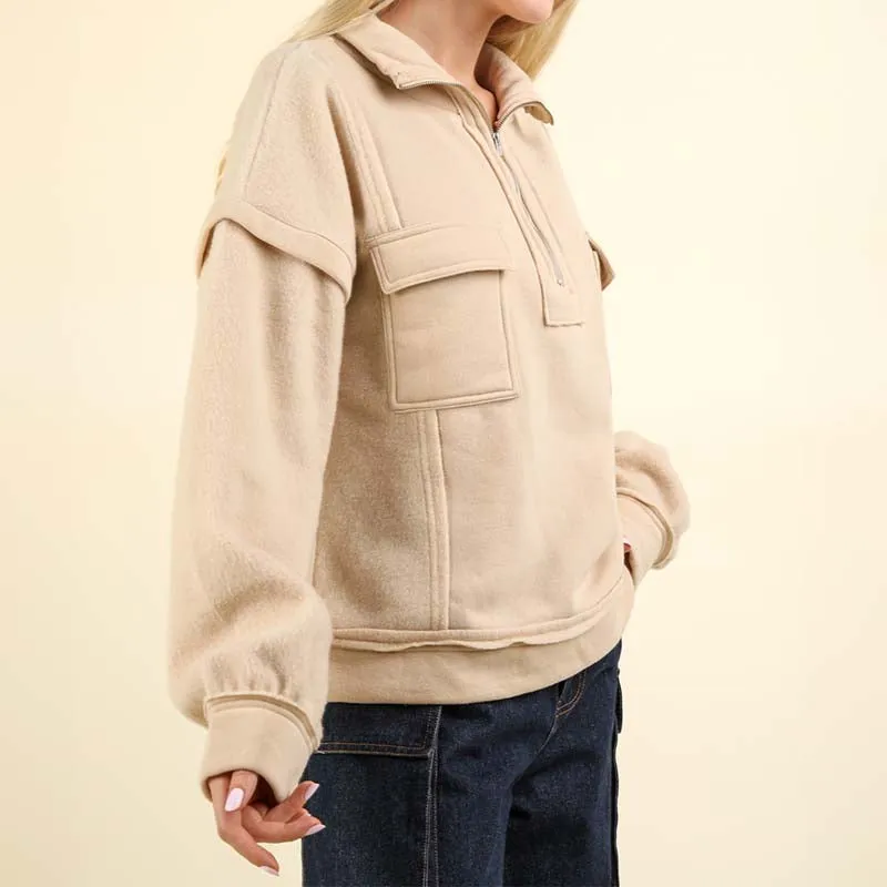 Two Pocket Quarter Zip Pullover