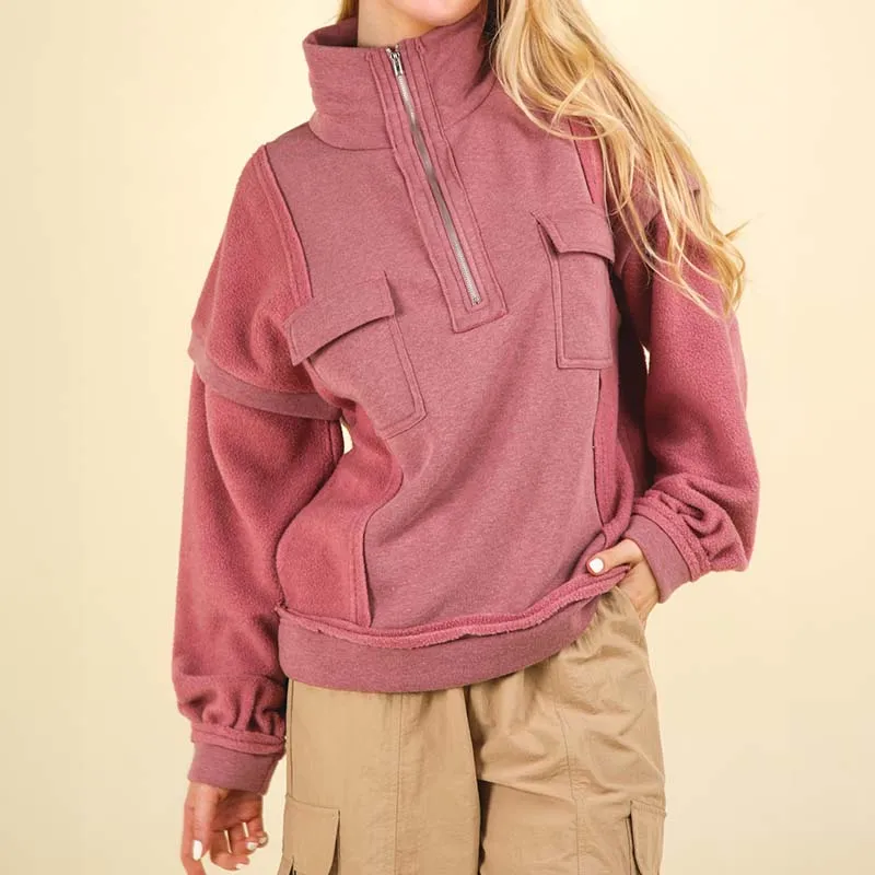 Two Pocket Quarter Zip Pullover