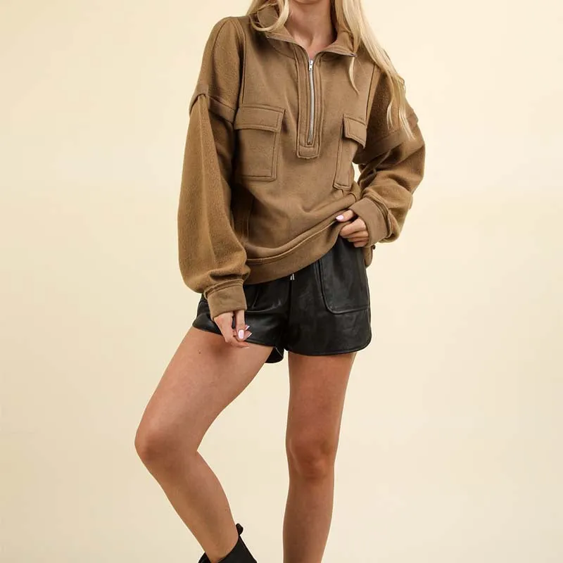 Two Pocket Quarter Zip Pullover