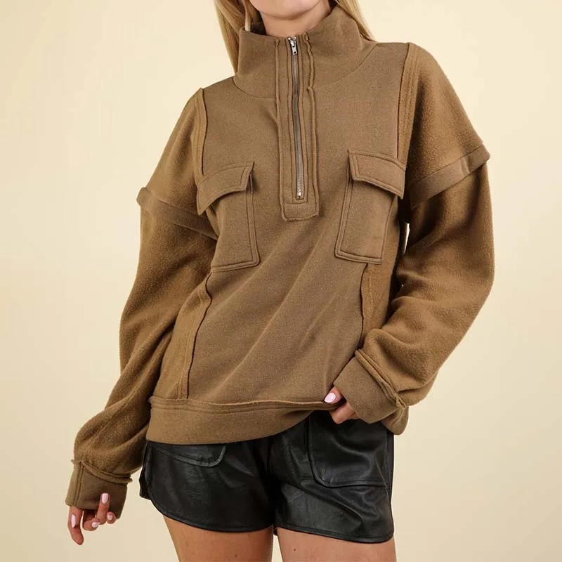 Two Pocket Quarter Zip Pullover