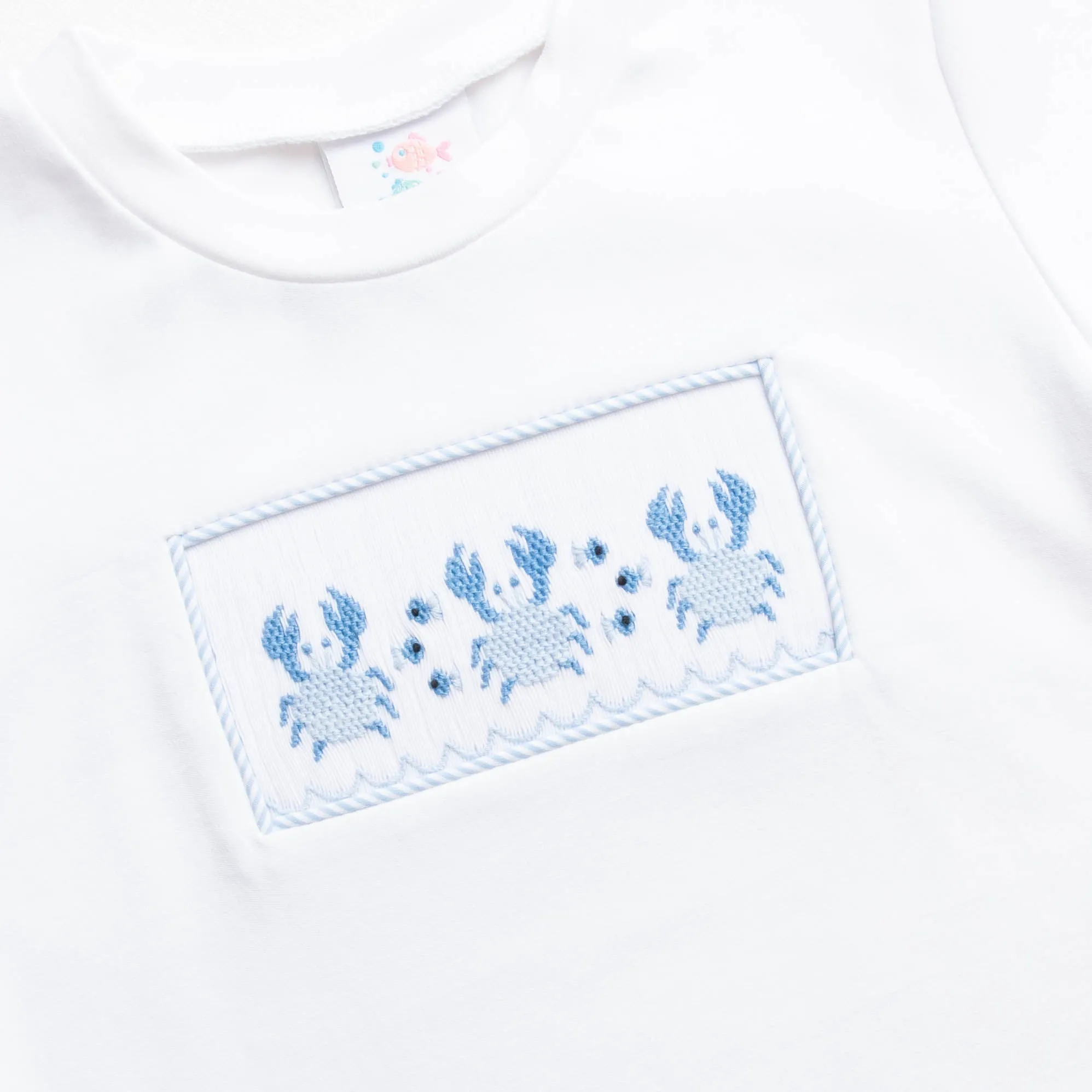 Under the Sea Smocked Short Set, Blue