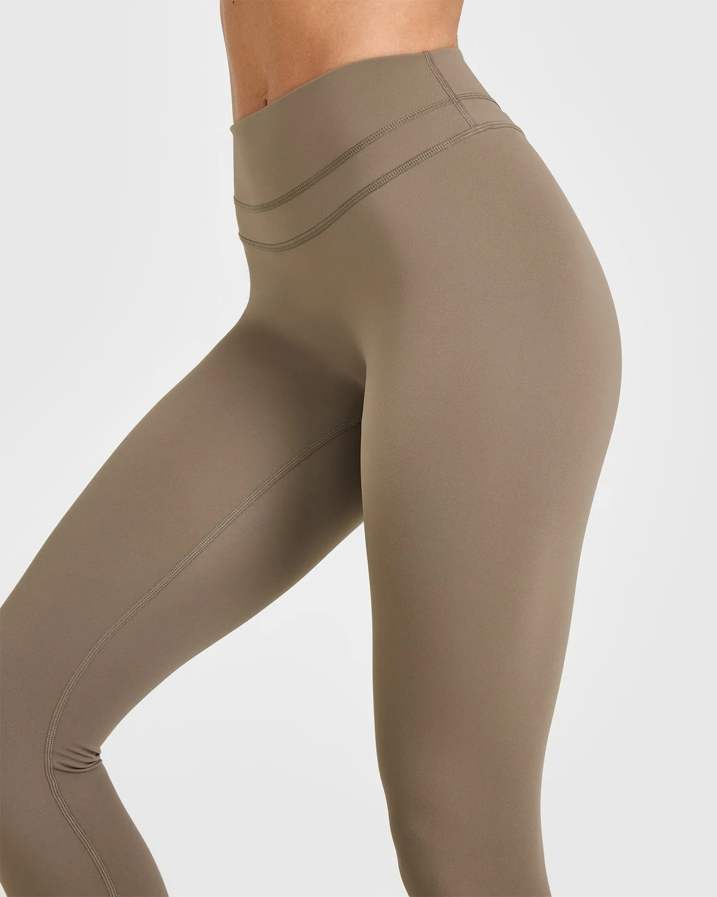 Unified High Waisted Leggings | Moss Brown