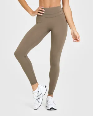 Unified High Waisted Leggings | Moss Brown