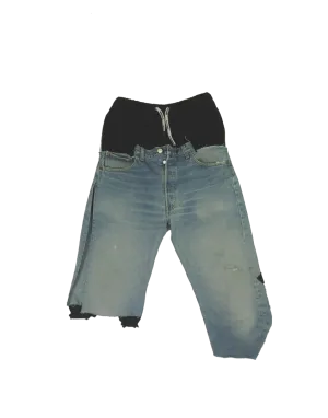 Upcycled Double-waisted Denim Shorts