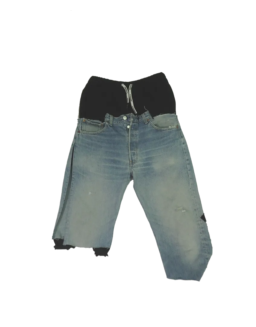 Upcycled Double-waisted Denim Shorts