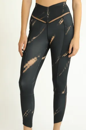 V LONG LEGGINGS COAL TIE DYE