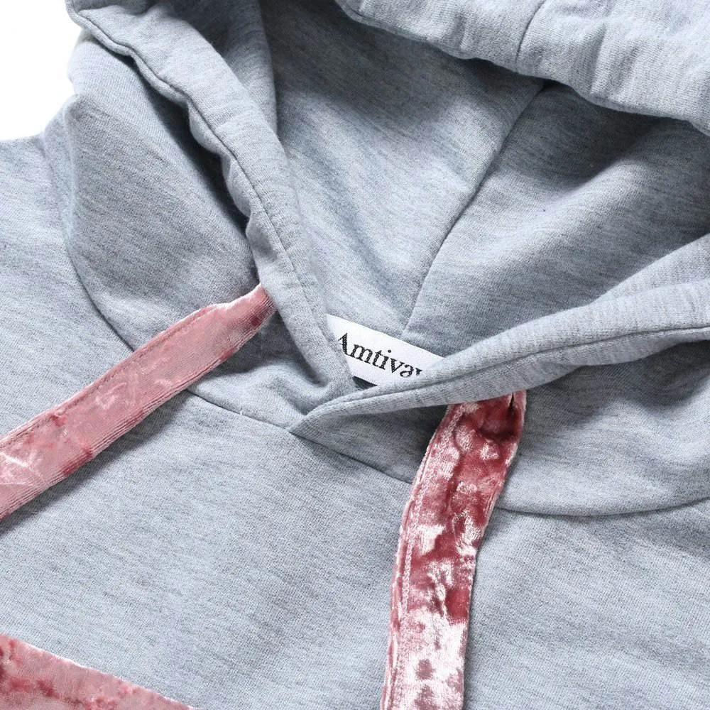 Velvet Stitching Hooded Pullover Sweater Top