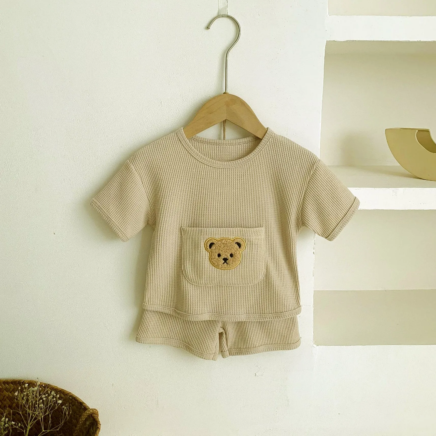 Waffle Shorts And Tee Set