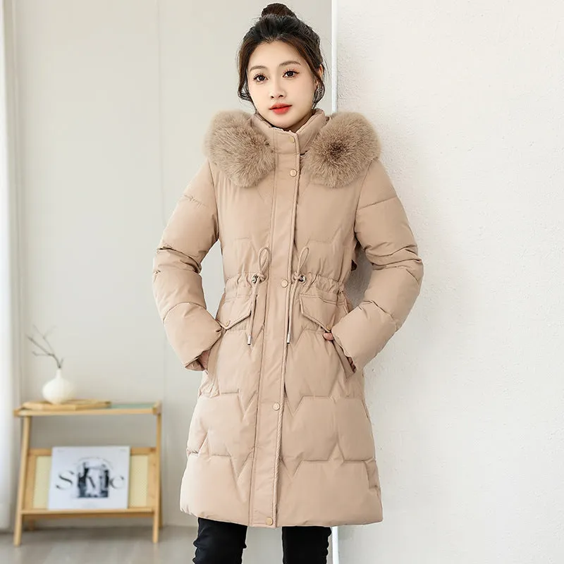 Water-Resistant and Windproof Hooded Puffer Coat for Women