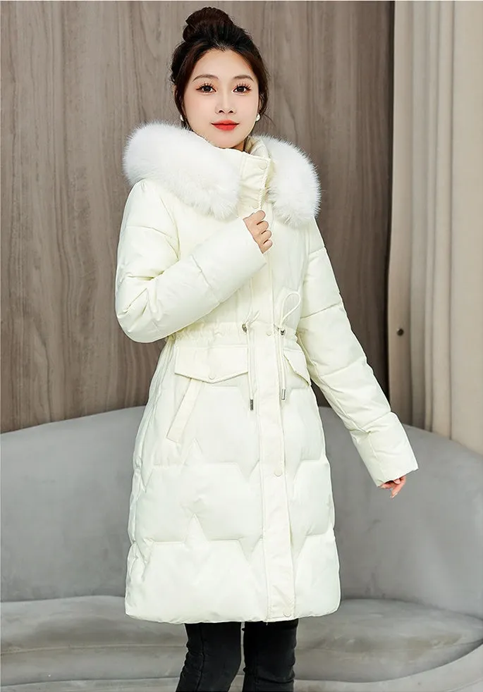 Water-Resistant and Windproof Hooded Puffer Coat for Women