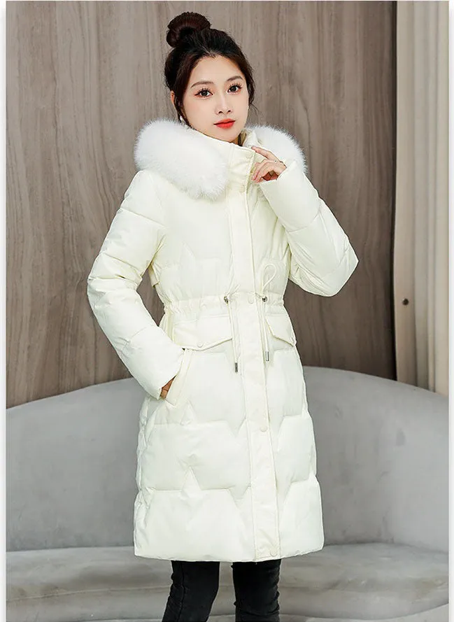 Water-Resistant and Windproof Hooded Puffer Coat for Women