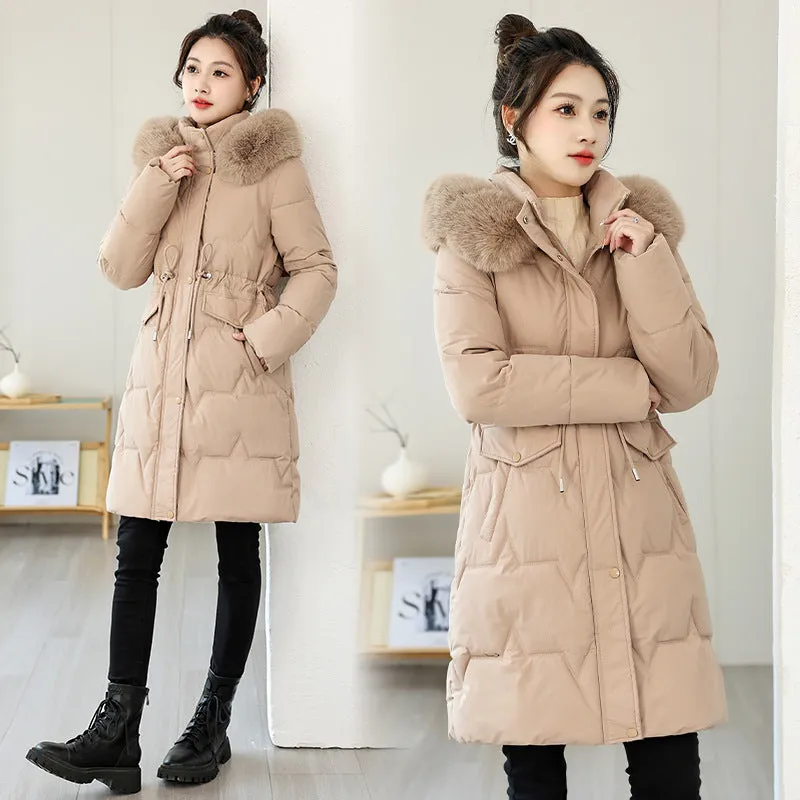 Water-Resistant and Windproof Hooded Puffer Coat for Women