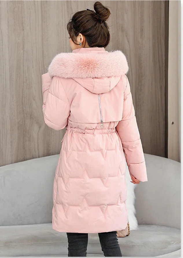 Water-Resistant and Windproof Hooded Puffer Coat for Women
