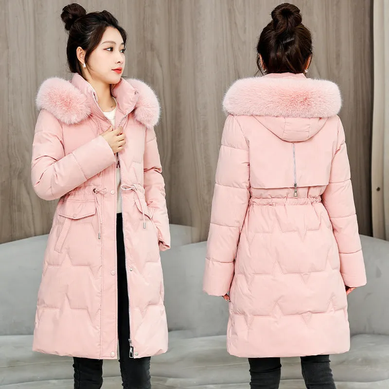 Water-Resistant and Windproof Hooded Puffer Coat for Women