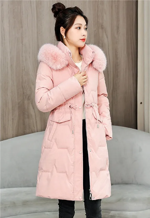 Water-Resistant and Windproof Hooded Puffer Coat for Women