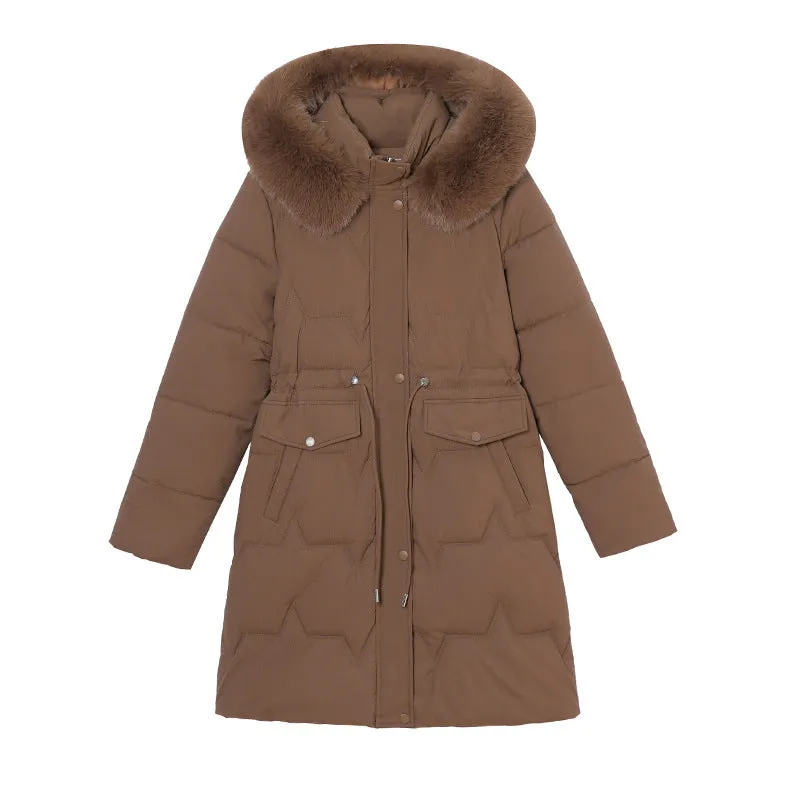 Water-Resistant and Windproof Hooded Puffer Coat for Women