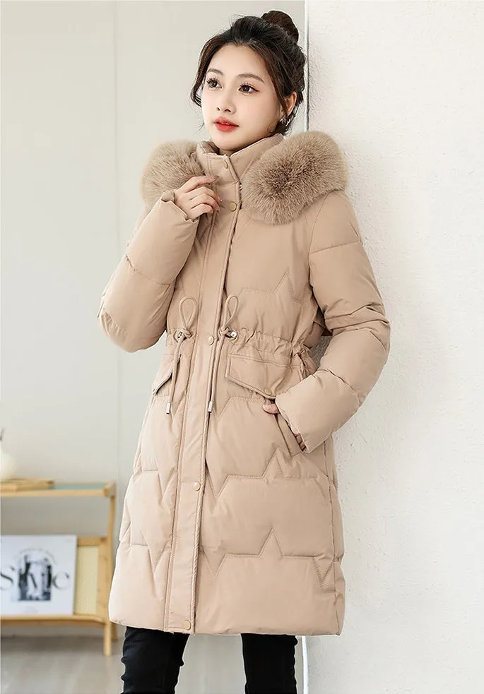 Water-Resistant and Windproof Hooded Puffer Coat for Women